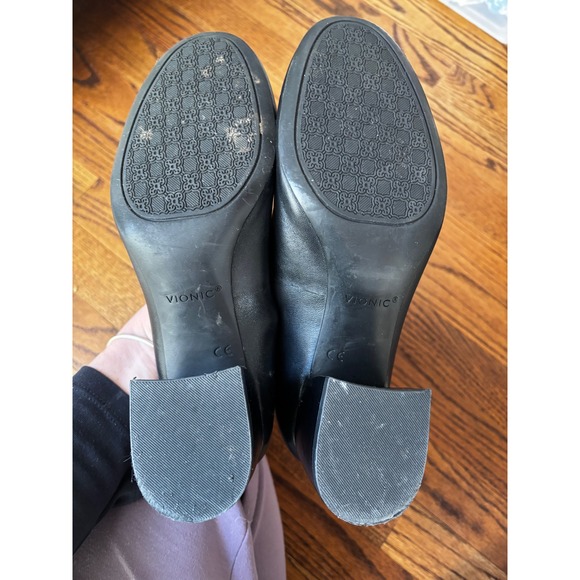 Vionic Carmel Block Heel Pumps Black Leather Women's Shoes 9 - Picture 12 of 12